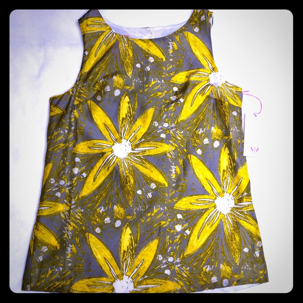 NWT MISSY MAUDE Floral, Sleeveless Silk Top